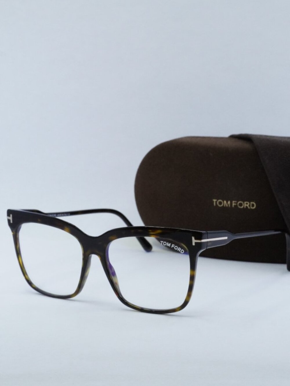 Tom Ford FT5768-B 052 Square Eyeglasses 54mm - Havana / Blue Light Block